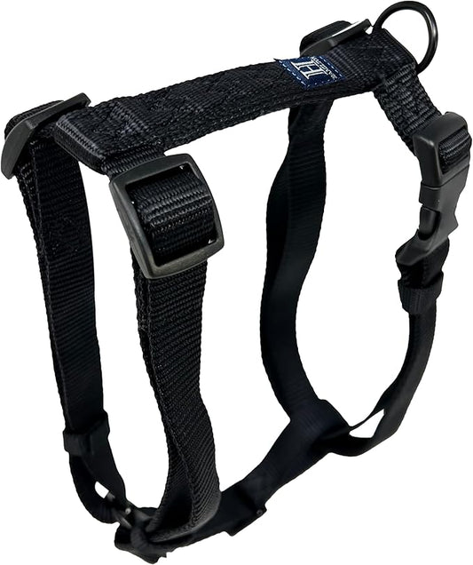 Hamilton Adjustable Comfort Nylon Dog Harness, Black, 1" x 40-50"