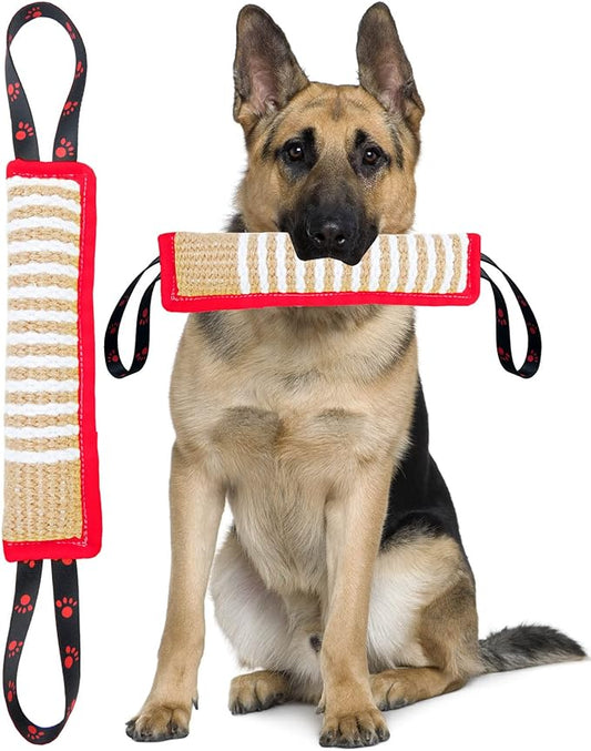 Clysoru Dog Tug Toy Dog Tough Jute Bite Pillow Lasting Training Equipment Puppy to Large Dogs Interactive Toy for Large Dogs and Small Dogs