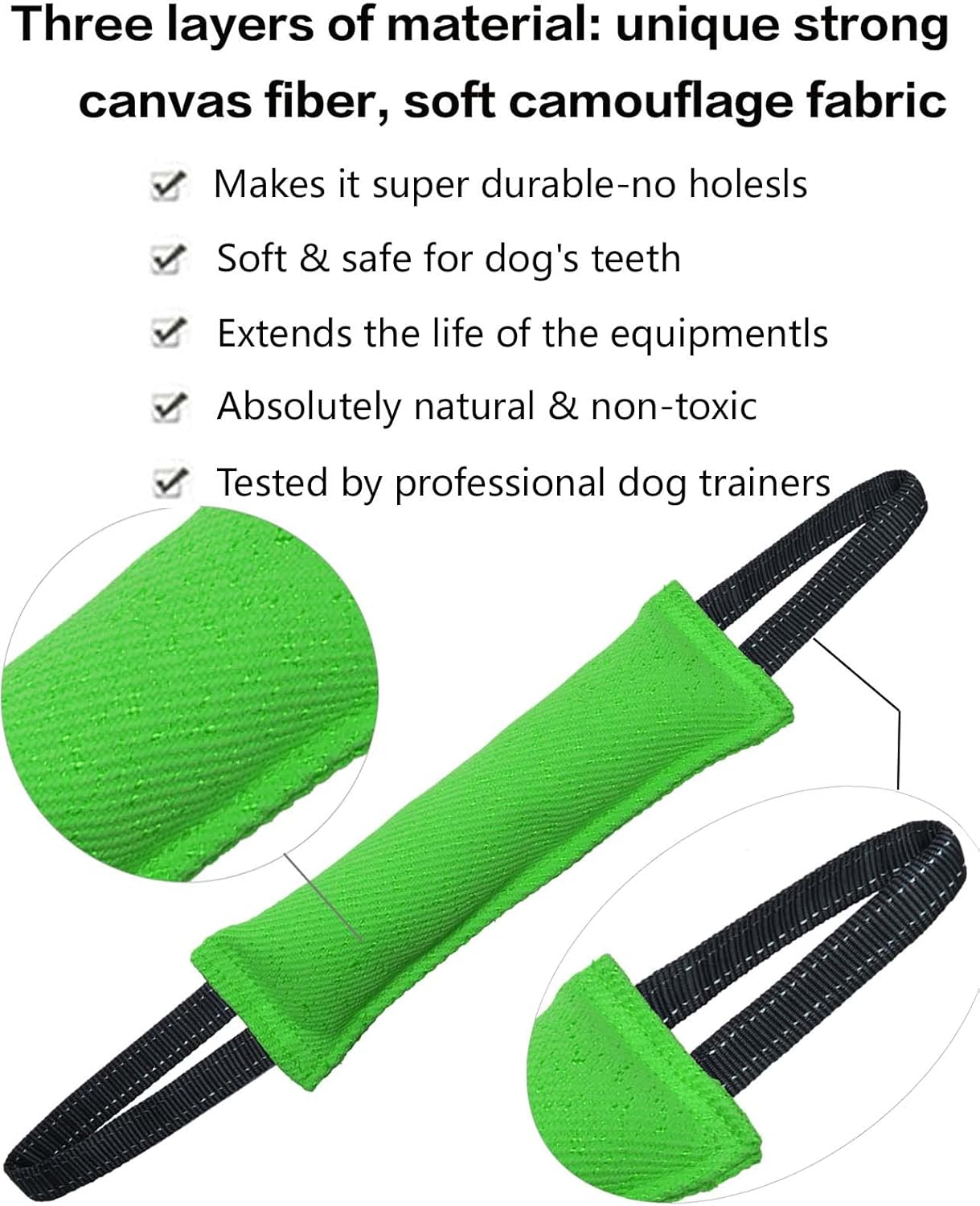 Clysrou Dog Tug Toy Tough Jute Bite Pillow Lasting Training Equipment Puppy to Large Dogs Interactive