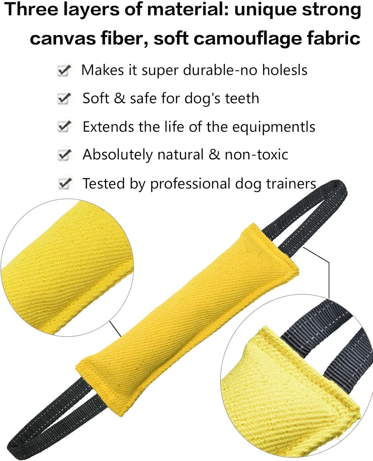Clysoru Dog Tug Toy Dog，Double Pack Tough Jute Bite Pillow Training Equipment - Puppy to Large Dogs Interactive Toy.