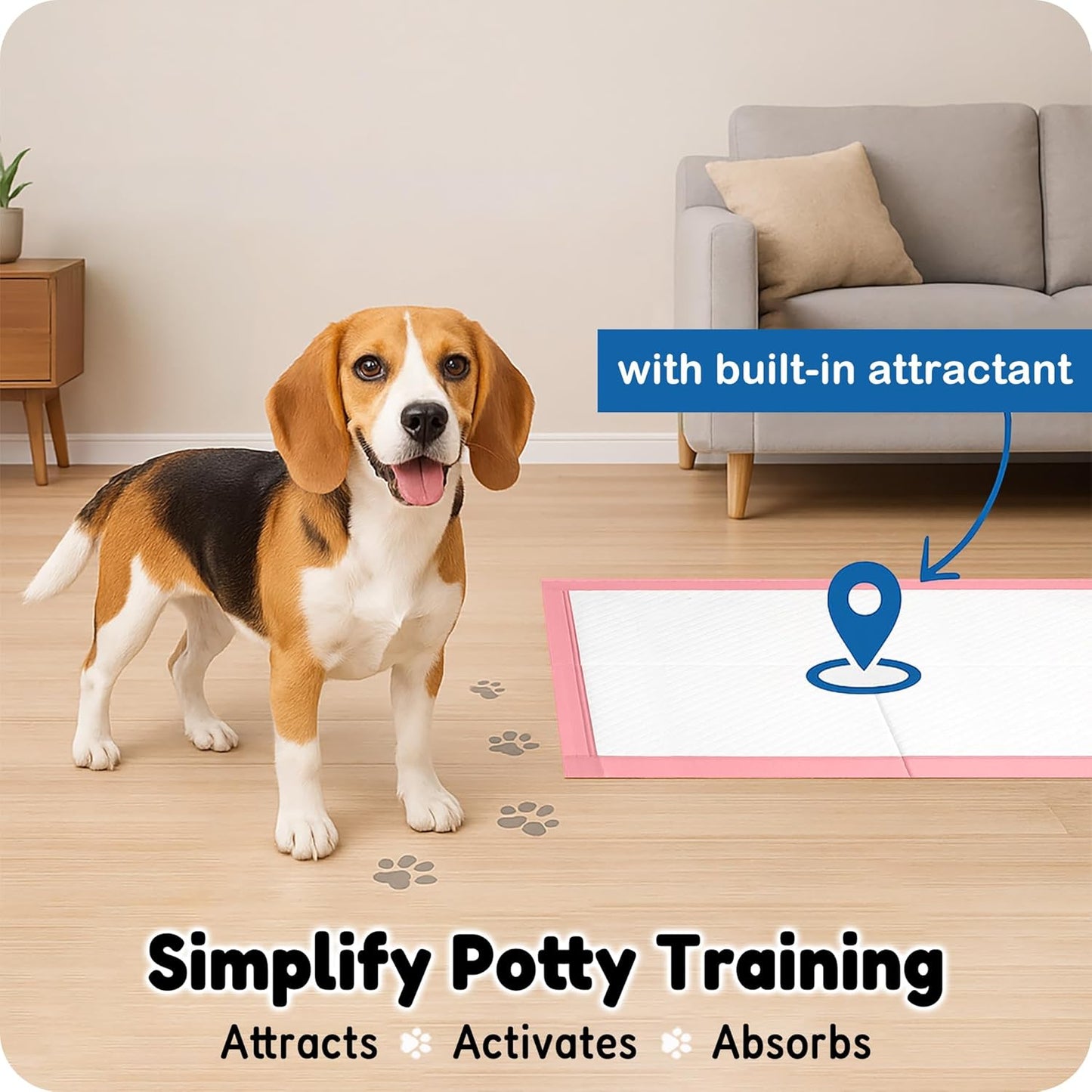 MoMoCo Puppy Pads, 23"x23"-100 Count Dog Pee Pads, Super Absorbent Extra Large Disposable Dogs Training Pads , Leak-Proof, Quick-Drying Dogs Potty Pads for Doggies Puppies