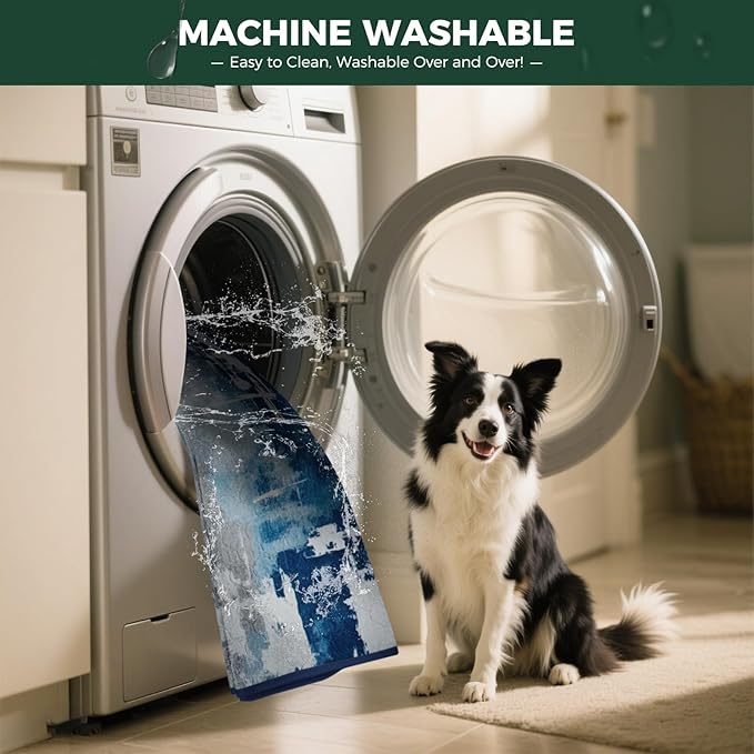 FXW Washable Pee Pads for Dogs, Puppy Pads with Super Absorbent, Specifically Designed for FXW Rollick/Homeplus 24inch 6 Panels Dog Playpen, 39" x 63" Rectangle, Tie-Dye Blue, 1 Pack