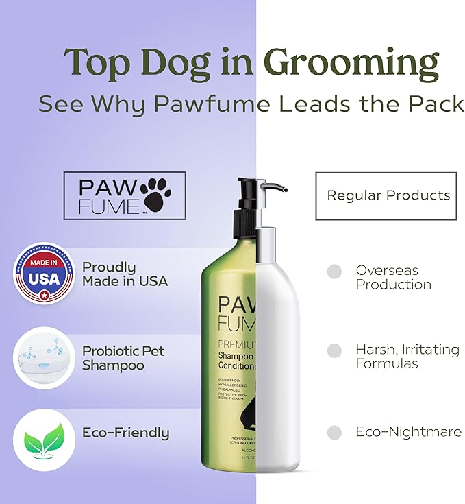 PAWFUME Dog Shedding Shampoo and Conditioner, Royal Lavender, 4-Pack – Nourish & Detangle for Silky Soft Coat – Probiotic, Deep-Cleaning, pH-Balanced – Salon-Quality Shedding Shampoo for Dogs
