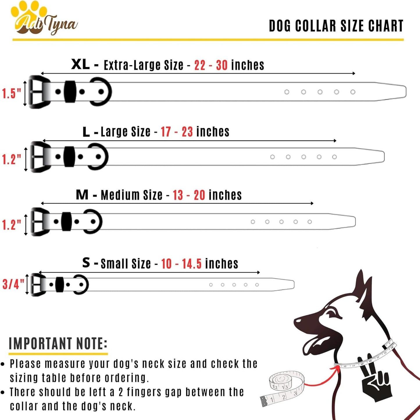 ADITYNA Heavy Duty Leather Dog Collar for Extra-Large Dogs - Soft and Strong Red Leather Collar for XL Breeds