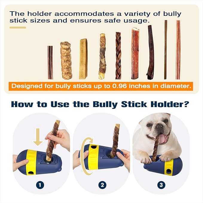 KADTC 2 in 1 Dog Bully Stick Holder & Treat Dispenser Toy - Food Dispenser Ball for Medium/Small Breed Dogs