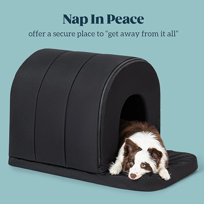 Orthopedic Dog House - Outdoor Waterproof Dog Shelter w/Porch - Indoor Pet House w/Egg-Crate Foam - Cooling - Machine Washable - Ideal for Extra Large Breeds & Fits 42-Inch Crate - 41"x27"