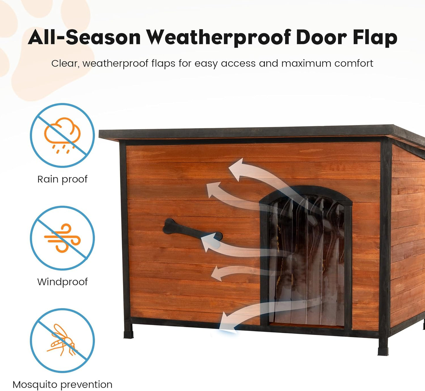 Large Solid Wooden Dog House,Suitable for Both Indoor and Outdoor, Suitable for Large Dogs and Animals of The Following Size, Easy to Clean,Can DIY,45.75" W x 31.25" D x 32.5" H,Grey