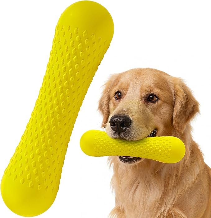 Natural Rubber Dog Chew Toy, Tough Bone Dog Toy for Aggressive Chewers, Milk-Scented Interactive Dog Toy for Medium & Large Dogs to Chew, Tug & Fetch