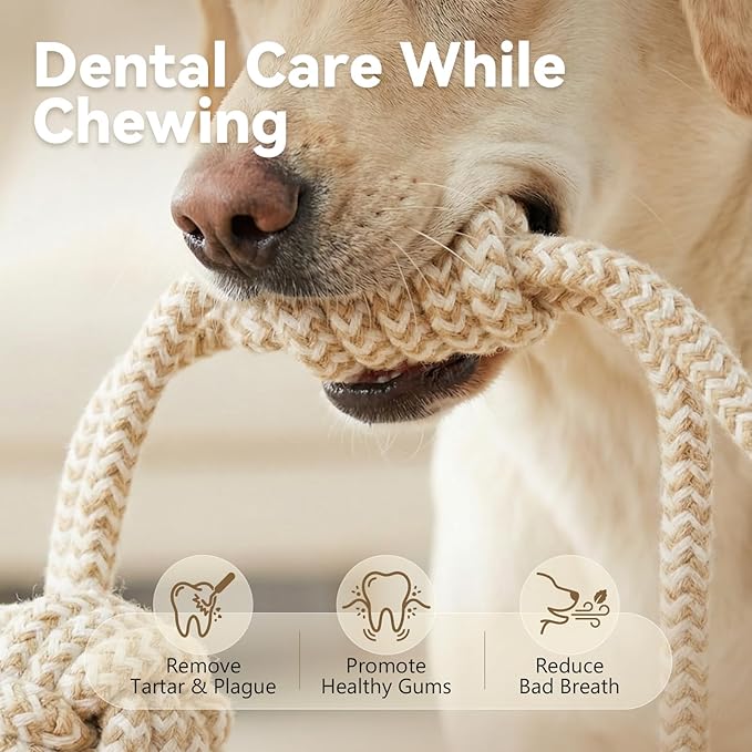 Puppy Chew Toys for Teething Relief, Dog Rope Toys for Small and Medium Dogs, Dental Chew Rope for Training, M Size