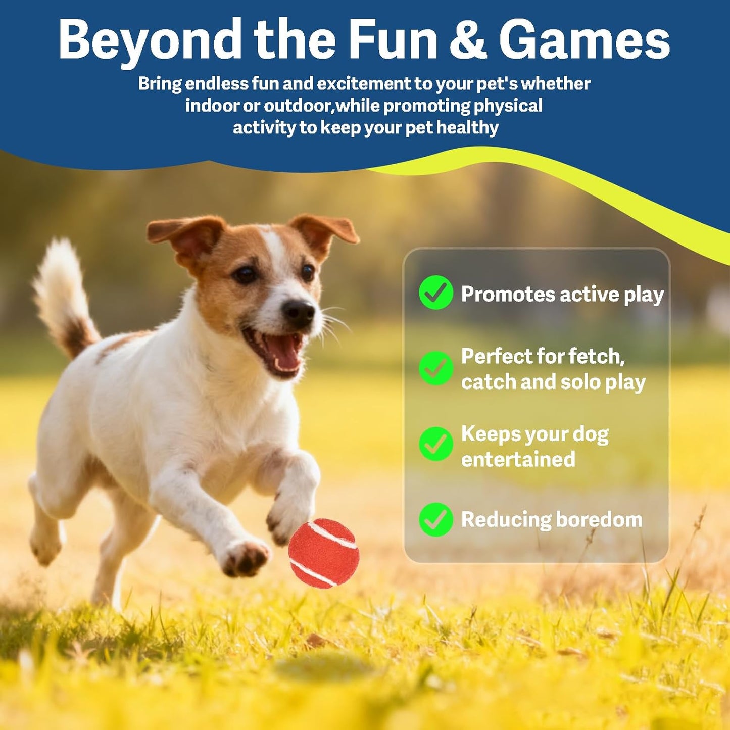 1.5" Small Tennis Balls for Dogs - Cat Toy 3 Colours and Pack of 12 Mini Tennis Balls for Small Dogs