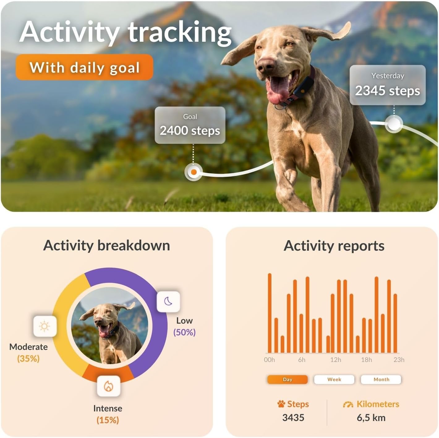 Weenect Dog XT - New GPS Collar for Dogs | XL Antenna | Waterproof | Ultra-Durable Integrated Julius-K9 Collar | Subscription Required