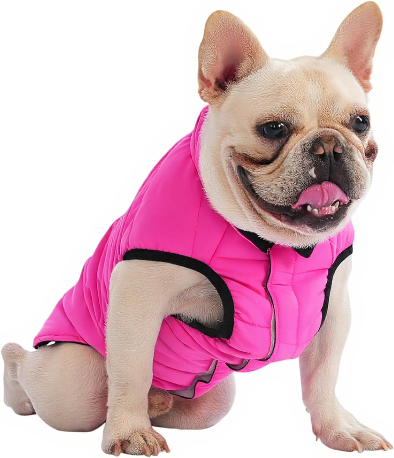 PetWarm Reversible Dog Winter Coat, Windproof Dog Puffer Vest, Soft Vest for Dogs with Hook-and-Loop Strap for Easy Dressing, Waterproof Coat for Dogs with Adjustable Fit, Pink, XL
