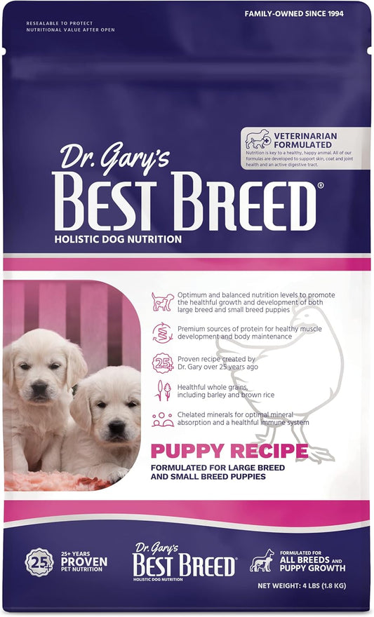 Best Breed Puppy Diet Made in USA [Natural Dry Puppy Food for Large Breed and Small Breed Puppies]- 4lbs.