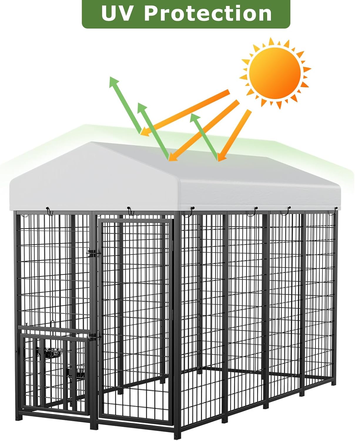 ROOMTEC Large Dog Kennel Outdoor Pet Pens Dogs Run (8 x 4 x5.6-ft)