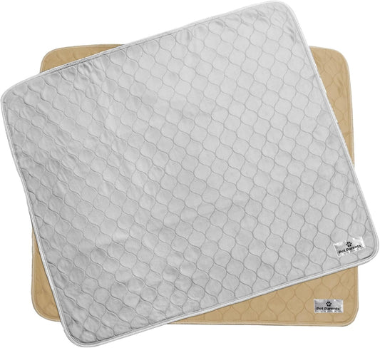 Pet Parents® Pawtect® Pads Washable Pee Pads for Dogs (2pack) of Premium Dog Pee Pads, Waterproof Puppy Pads & Reusable Dog Pads, Whelping Pads & Modern Pee Pads for Dogs (Tan/Grey, 34x36)