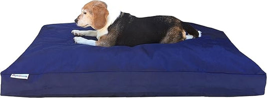 Dogbed4less Memory Foam Dog Bed for Medium to Large Dogs with Orthopedic Comfort, Waterproof Liner and Heavy Duty Nylon Cover 47X29 Pillow, Navy Blue