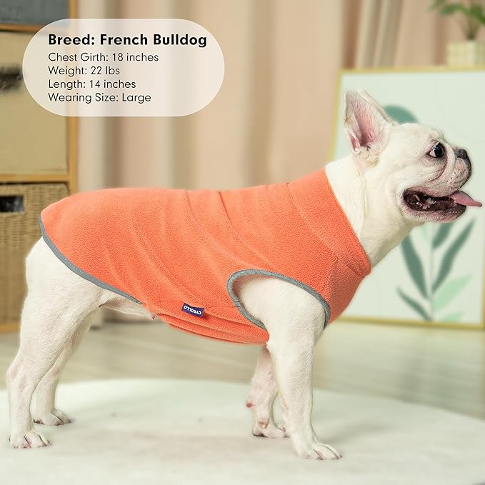 cyeollo 3XL Dog Sweaters for Large Dogs Male Female, Pullover Dog Sweatshirt Reflective Pet Jacket Fall Winter Dogs Sweaters Warm Pet Clothes, Orange & Red XXXL