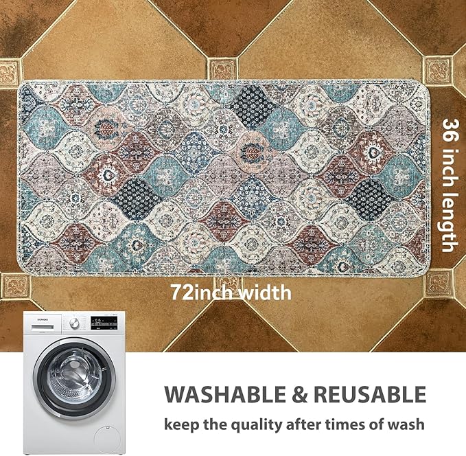 nunubaby Washable Pee Pads for Dogs, Stylish, Non-Slip and Leak-Proof Pee Pads. Reusable Potty Pads for Dogs for Crates and Floors.(Dark Red/Multi, 36" x72" )