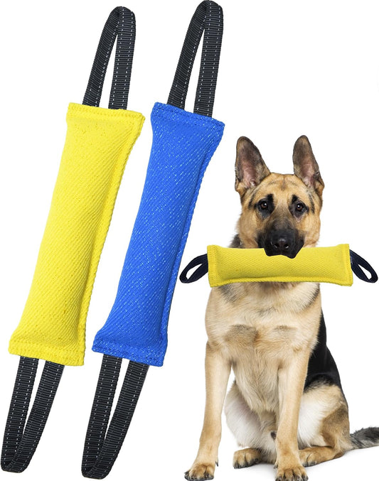 Clysoru Dog Tug Toy Dog，Double Pack Tough Jute Bite Pillow Training Equipment - Puppy to Large Dogs Interactive Toy.