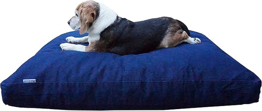 Dogbed4less Large Memory Foam Dog Bed Pillow with Orthopedic Comfort, Waterproof Liner and Washable Durable Pet Bed Denim Cover 41"X27", Blue