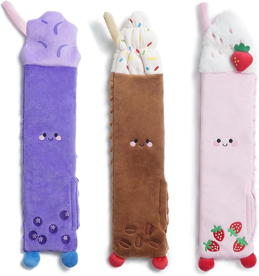 Nocciola 3 PC No Stuffing Small Dog Toys, Removable Crinkle Squeaky Durable Dog Tug Toy Summer Drinks Theme, Bottle Insert Fun Puppy Toys to Keep Them Busy