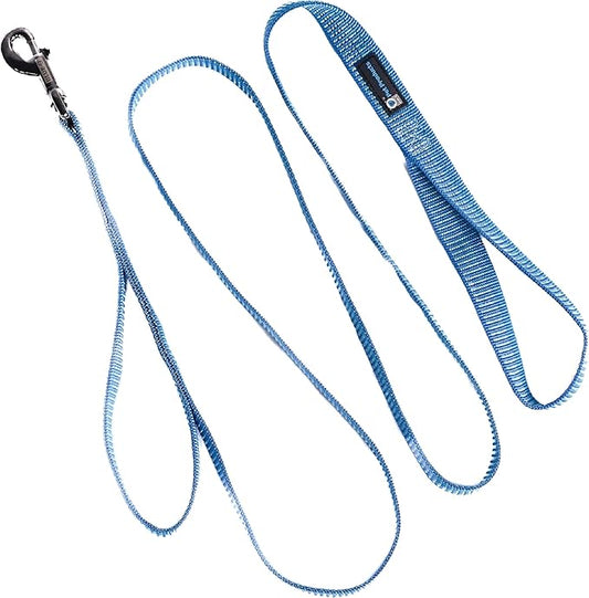 Blue-9 Reflective Dog Leash, Multi-Function 6 Foot Adjustable Lead with Traffic Loop and 3M Reflective Stitching for Obedience, Running, and Agility Training, Made in The USA, Small/Medium, Blue