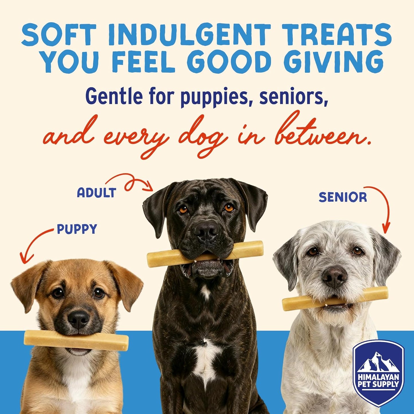 Himalayan Dog Chew Yogurt Sticks, Peanut Butter, Dog Treats With Prebiotics, Probiotics & Protein, Digestive Support, Lactose & Gluten Free, Natural Dog Treat for All Breeds, Made in America, 5 Count