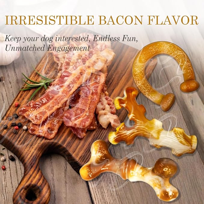 Heavy Duty Chew Toys 3 Pack for Aggressive Chewers - Dog Toys for Large Dogs, Teeth Cleaning & Boredom Relief, Long-Lasting Mental Stimulation Puppy Chews