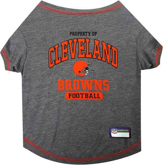 NFL Cleveland Browns Dog T-shirt X-Small. - Licensed Shirt for Pets Team Colored with Team Logos- Premium Stretchable Materials for the comfort of your Dog & Cat
