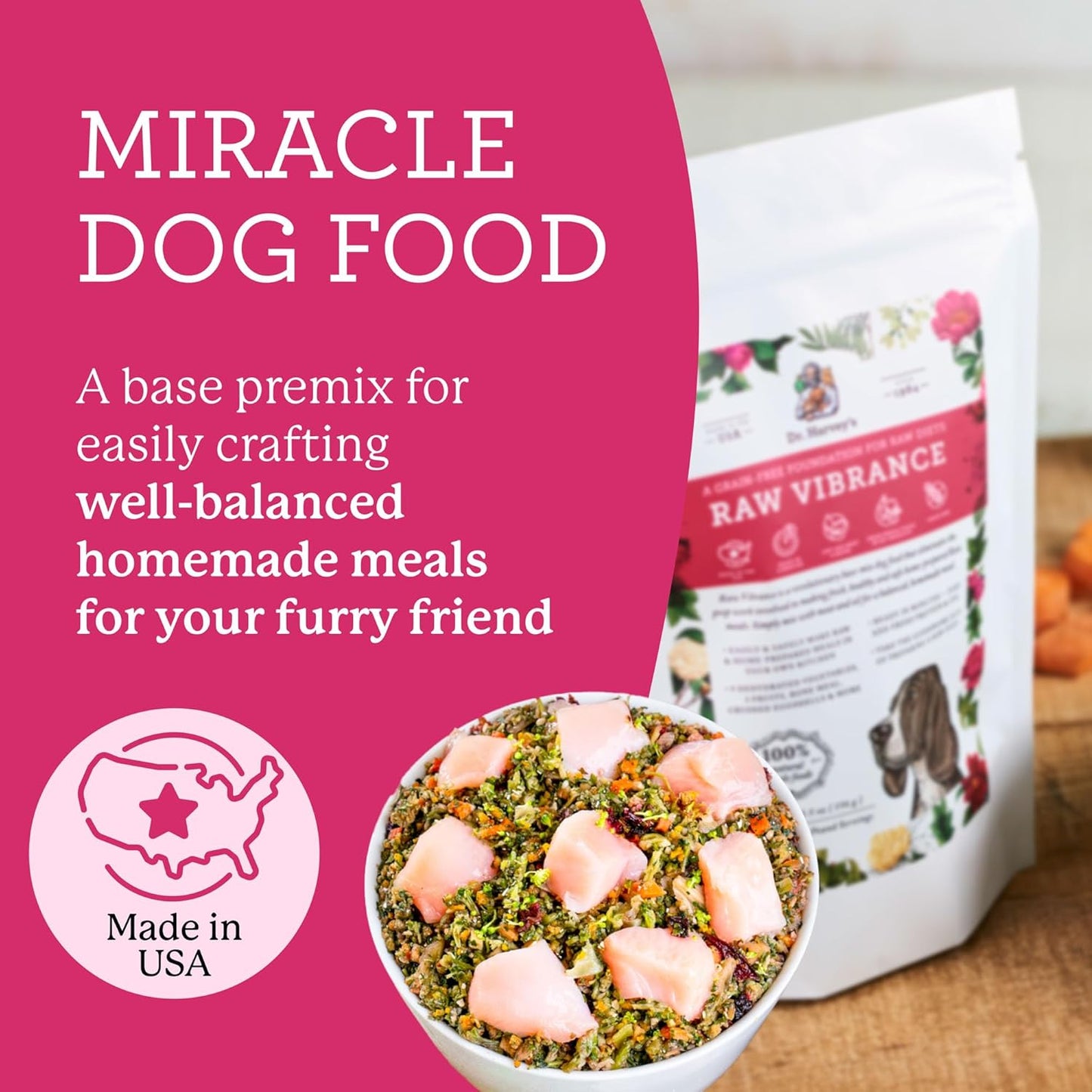 Dr. Harvey's Raw Vibrance Grain Free Dehydrated Foundation for Raw Diet Dog Food (Trial Size 5.5 Oz)