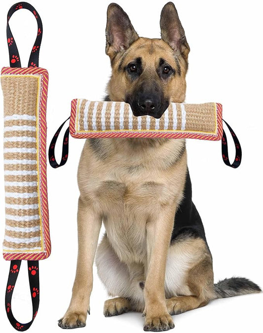 Clysoru Dog Tug Toy Dog Tough Jute Bite Pillow Lasting Training Equipment Puppy to Large Dogs Interactive Toy for Large Dogs and Small Dogs