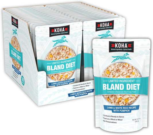 KOHA Pet Limited Ingredient Bland Diet for Dogs Value Pack, Lamb and White Rice Recipe Sensitive Stomach Wet Dog Food, Gentle Formula Easy to Digest Bland Diet Dog Food, Pack of 30