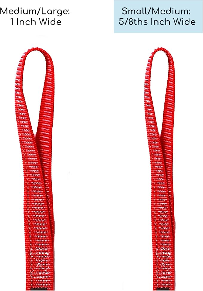 Blue-9 Reflective Dog Leash, Multi-Function 6 Foot Adjustable Lead with Traffic Loop and 3M Reflective Stitching for Obedience, Running, and Agility Training, Made in The USA, Small/Medium, Red