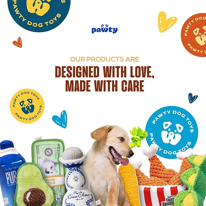 Birthday Bone Interactive Dog Toy - Interactive Tug Rope Pet Toy - Cute Unique Design Party Birthday Gift - Small Medium Puppy - Durable Chew Resistant Plush Toy with Squeaker for Teething (White)