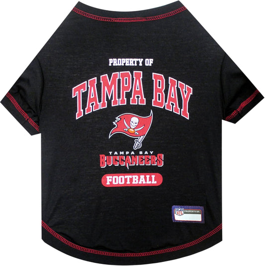 NFL Tampa Bay Buccaneers Dog T-shirt Small. - Licensed Shirt for Pets Team Colored with Team Logos- Premium Stretchable Materials for the comfort of your Dog & Cat