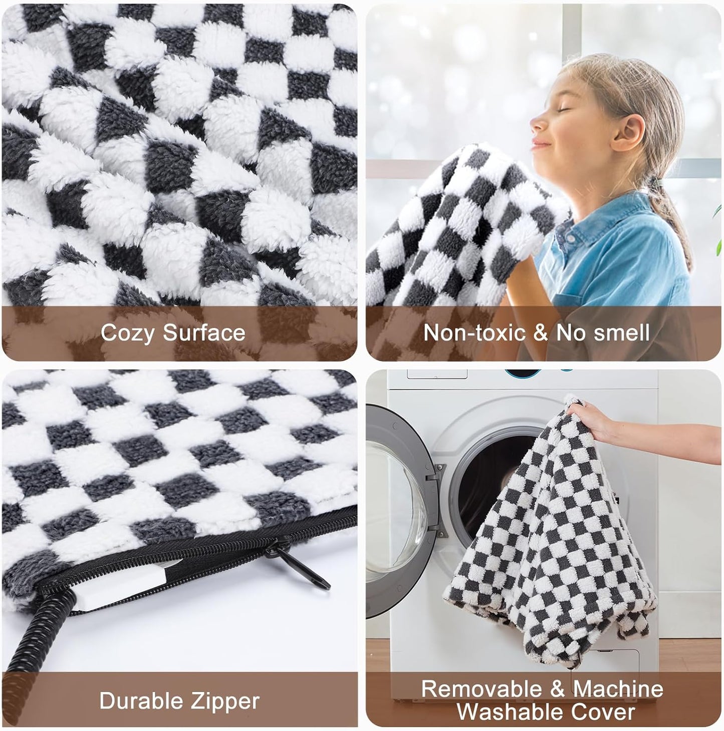 MIXJOY Heated Dog Bed, Waterproof Electric Dog Cat Heating Pad with Timer, Temperature Adjustable Heated Cat Bed for Winter, Auto Power-Off, Anti-bite Heating Pad for Dogs Cats-47''x28'', XLarge