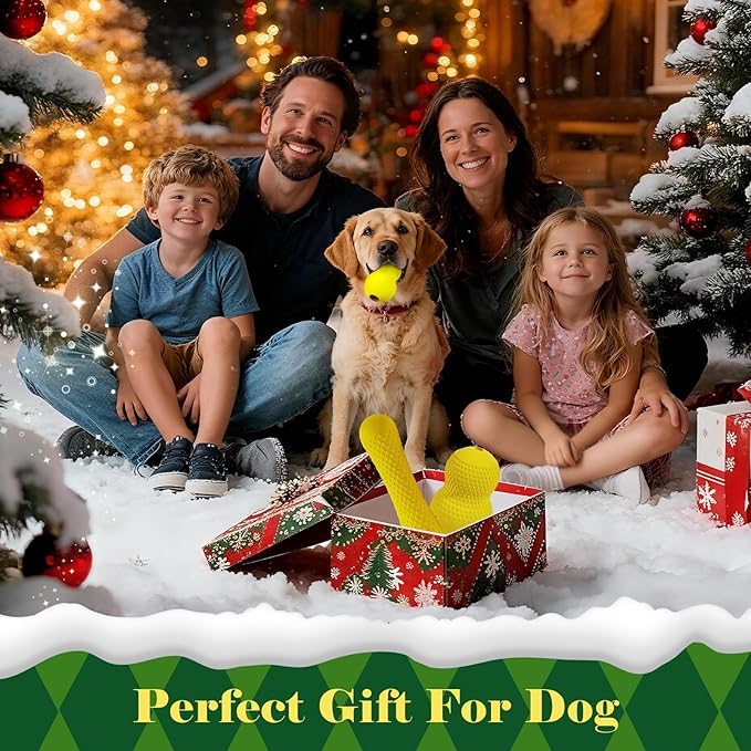 Natural Rubber Dog Chew Toy, Tough Gourd Dog Toy for Aggressive Chewers, Milk-Scented Interactive Dog Toy for Medium & Large Dogs to Chew, Tug & Fetch