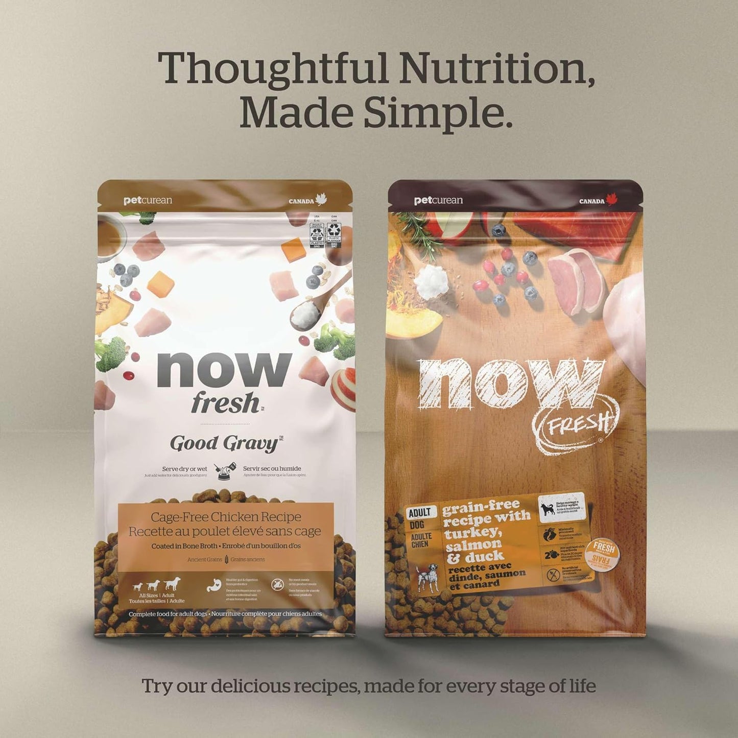 Now Fresh Grain-Free Dry Puppy Food with Turkey, Salmon & Duck, Healthy Kibble for Growing Dogs with Real Meat & Fish, Chicken-Free, Enhanced with Pumpkin & Probiotics for Good Digestion, 22 lb Bag