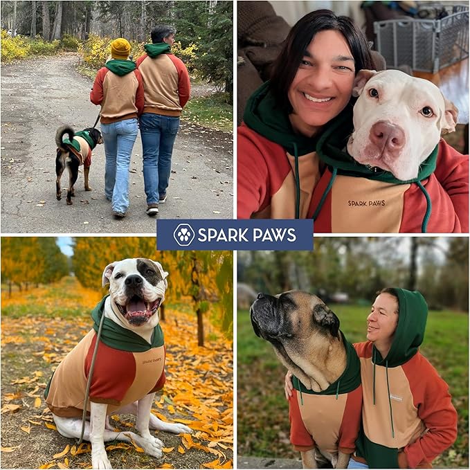 Spark Paws Dog Hoodie – Premium Dog Sweater for Small, Medium, and Large Dogs | Warm Outfits for French Bulldogs, Pitbull, Puppy, Winter Jacket Alternative - Ranger - M