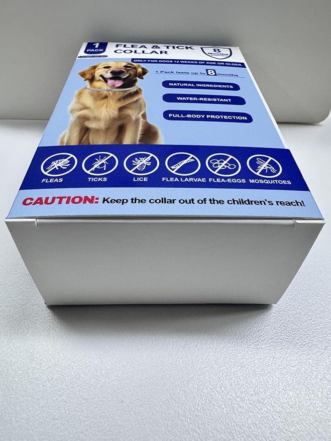 Flea and Tick Collar for Dogs, 1 Pack Flea Collar for Dogs with Natural Essential Oils, Waterproof & Adjustable Flea and Tick Prevention Collar for Small Medium Large Dogs & Puppies, Grey