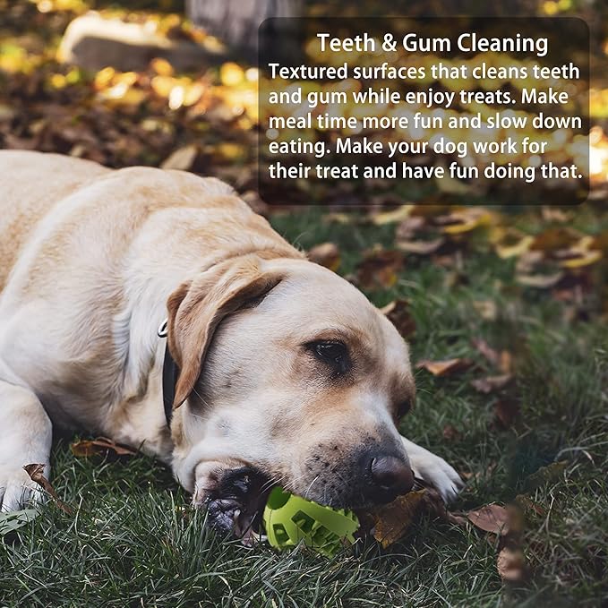 Jalousie Dog Puzzle Balls Dog Treat Dispensing Balls Non-Toxic Natural Rubber Dog Chew Toys for Puppy Pet Dog Teething Puzzle Playing Treat Dispenser Rope Balls (Large, 6 Pack Assorted)