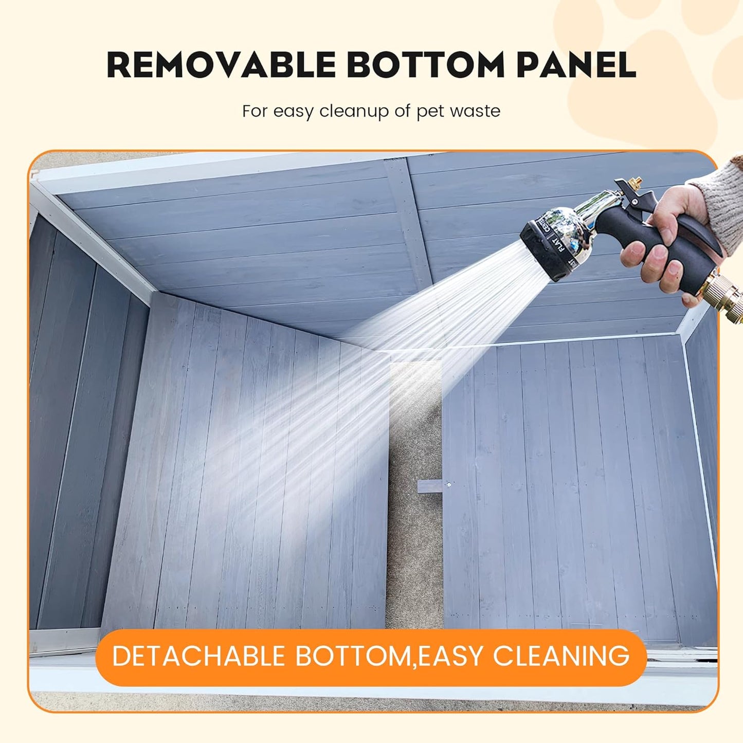 Large Solid Wooden Dog House,Suitable for Both Indoor and Outdoor, Suitable for Large Dogs and Animals of The Following Size, Easy to Clean,Can DIY,45.75" W x 31.25" D x 32.5" H,Grey