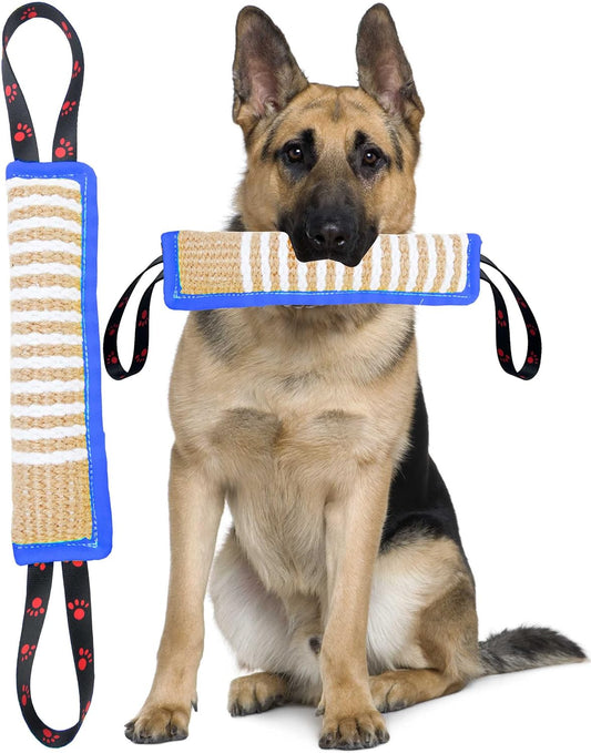 Clysoru Dog Tug Toy Dog Tough Jute Bite Pillow Lasting Training Equipment Puppy to Large Dogs Interactive Toy for Large and Small
