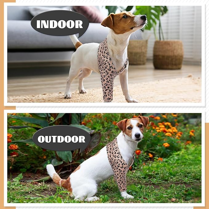 ROZKITCH Dog Sleeves to Prevent Licking Front Right Left Leg, Pet Prevent Licking Wound Elbow Knee Protector, Dog Recovery Suit Cone Alternative for Sprain ACL CCL Arthritis Joint Care Brown XXS