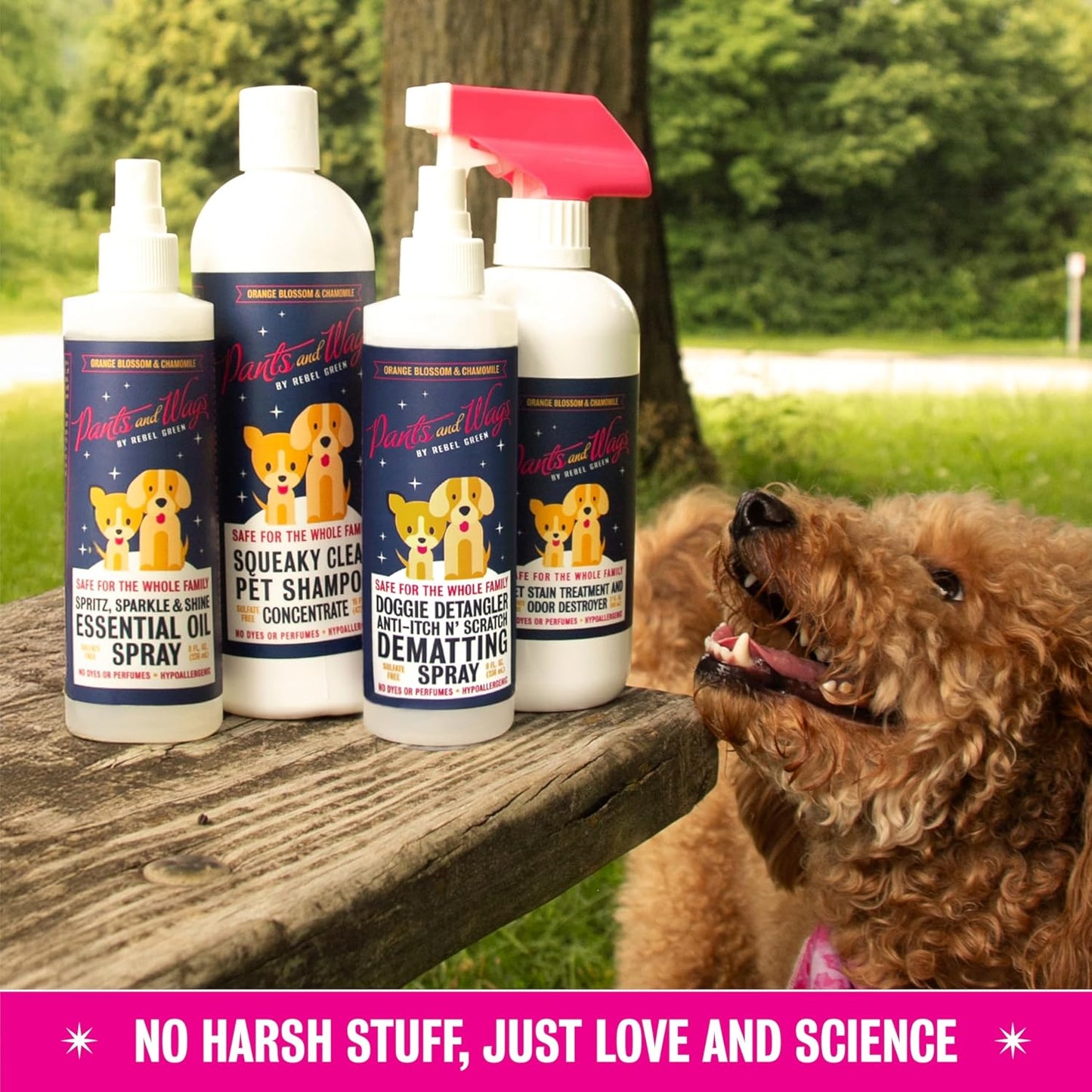 Rebel Green Pants & Wags Spritz, Sparkle & Shine Essential Oil Spray - Orange Blossom & Chamomile - Hypoallergenic - No Dyes or Perfumes - 8 oz - 2 Pack