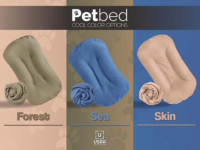 USRA 100% Cotton Orthopedic Pet Bed Gift Set with 2 Covers 28"x20" Dog Cat Recovery Pillow Hypoallergenic Natural Oeko-TEX Certified