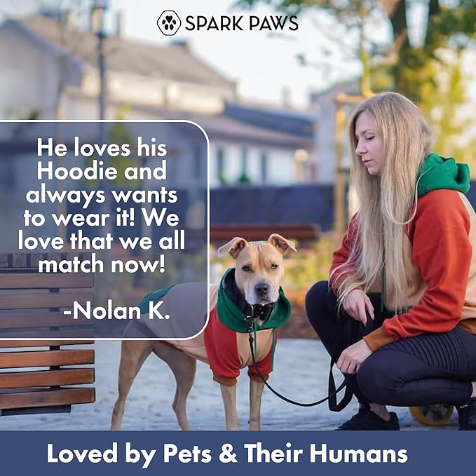 Spark Paws Dog Hoodie – Premium Dog Sweater for Small, Medium, and Large Dogs | Warm Outfits for French Bulldogs, Pitbull, Puppy, Winter Jacket Alternative - Ranger - M