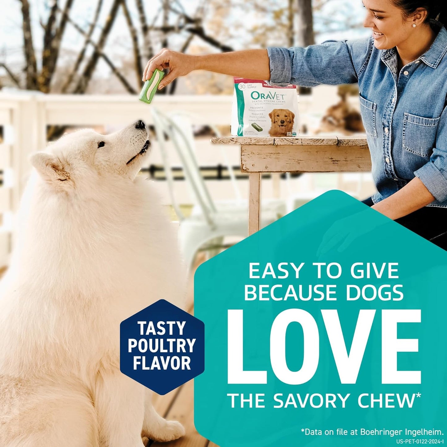 ORAVET Dental Chews for Dogs, Oral Care and Hygiene Chews (Medium Dogs, 25-50 lbs.) Purple Pouch, 14 Count