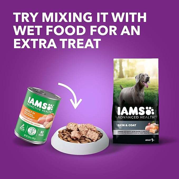 IAMS Advanced Health Skin & Coat Adult Dry Dog Food Chicken and Salmon Recipe, 36 lb. Bag