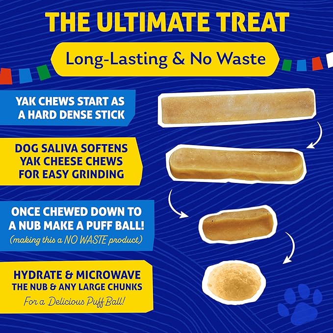 Himalayan Dog Chew Original Yak Cheese Chew, Peanut Butter, 1 Large Stick, 3.3 oz, Gluten Free, Healthy Treats, Grain & Lactose Free 100% Natural, Long Lasting Chews for s Under 55 lbs